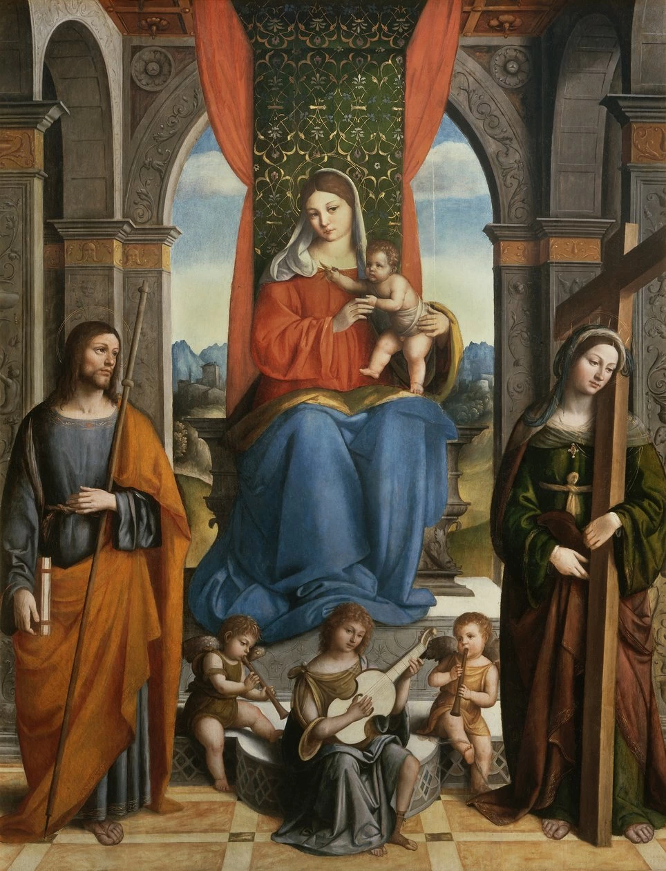 Madonna con il Bambino e i Santi Giacomo di Galizia ed Elena - Pinacoteca Brera, Milano